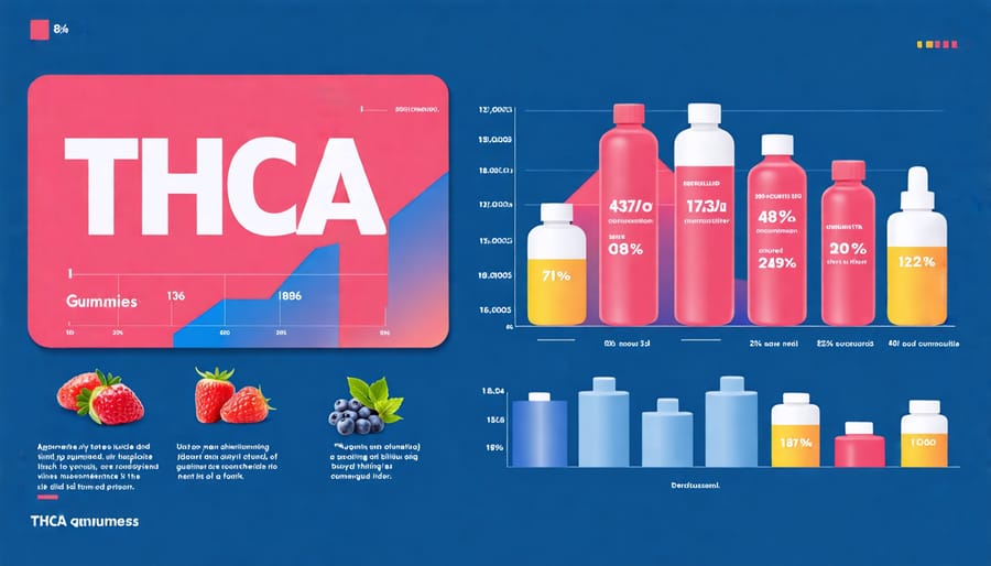 Chart showing age distribution and lifestyle preferences of THCA gummies consumers