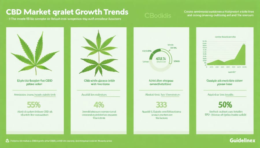 Visual chart displaying CBD market size and growth projections from 2020-2025