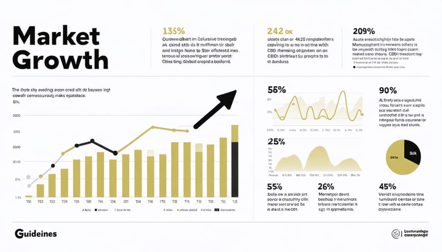 Visual representation of CBD market growth trends and statistics